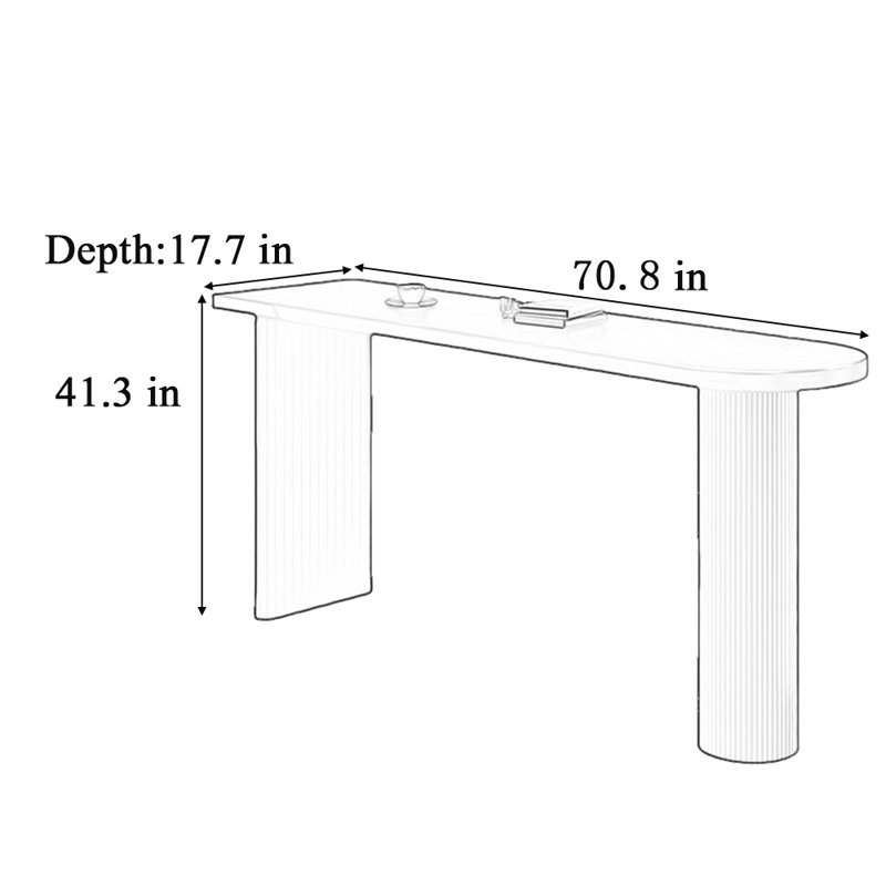 Simple solid wood household bar table, 41.3"H x 70.8"L x 17.7"W
