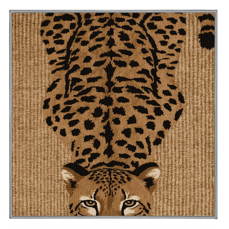  Tapis lavable guépard, Carré 5 pi
