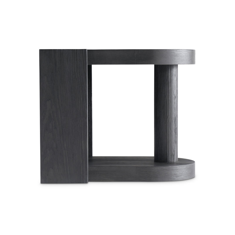 Black Contemporary Free Form Wood End Table