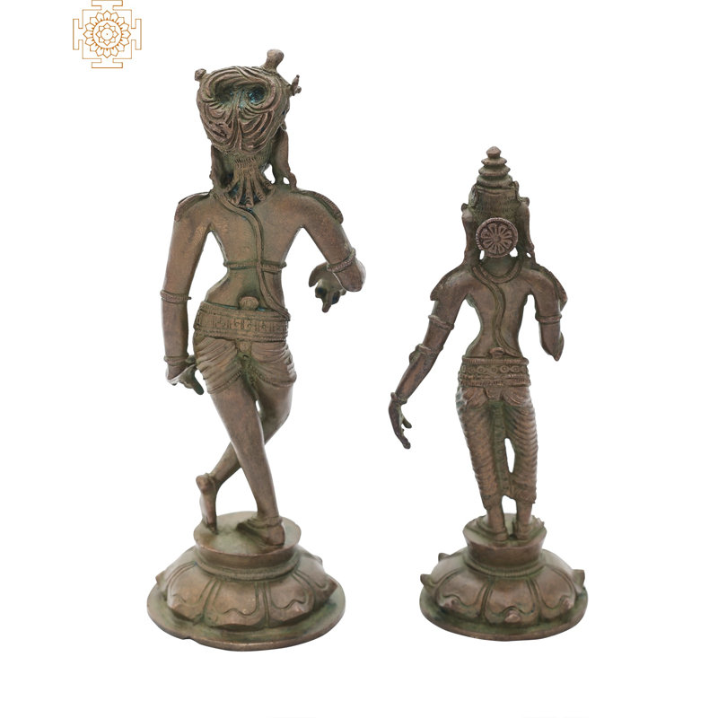 Ensemble de 6 "Rishaba Devar - bronze Panchaloha fait à la main, cire perdue Madhuchista Vidhana, Swamimalai Traditio