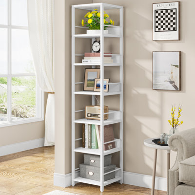 Étagère en bois et métal en acier inoxydable H 74,8 "x l 13,39"