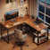 L Shaped Corner Desk with Storage Shelf Office Desk