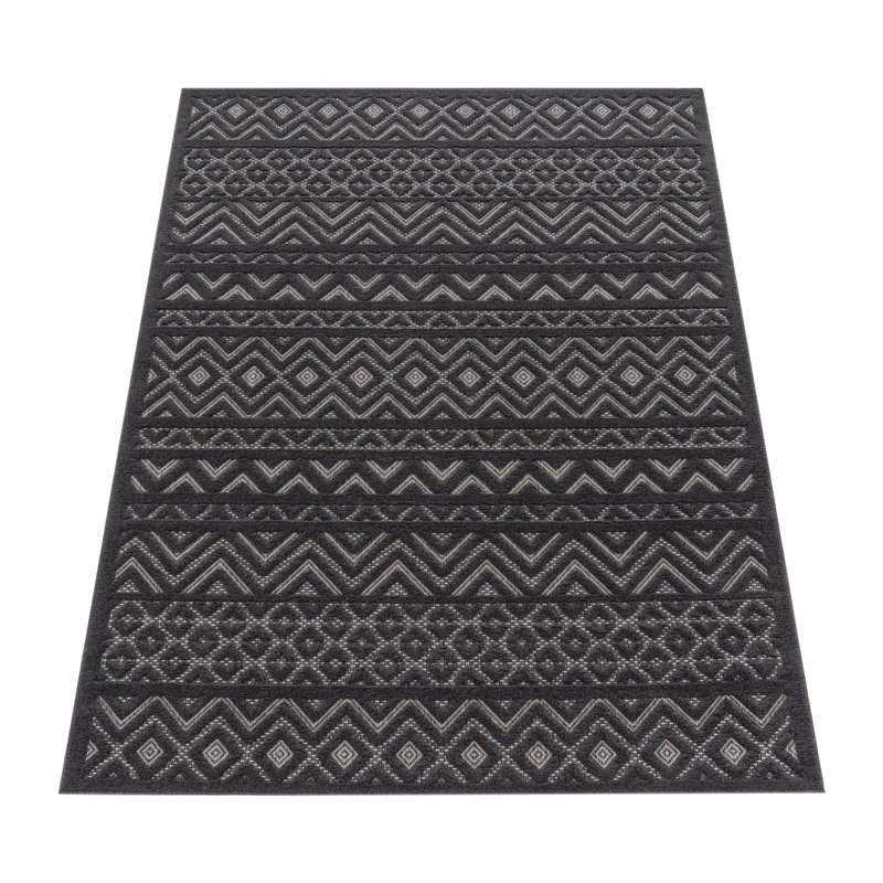 Tapis intérieur / extérieur en polypropylène tissé à la machine Jaiprkesh, Rectangle 2 pi x 3 pi 4 po