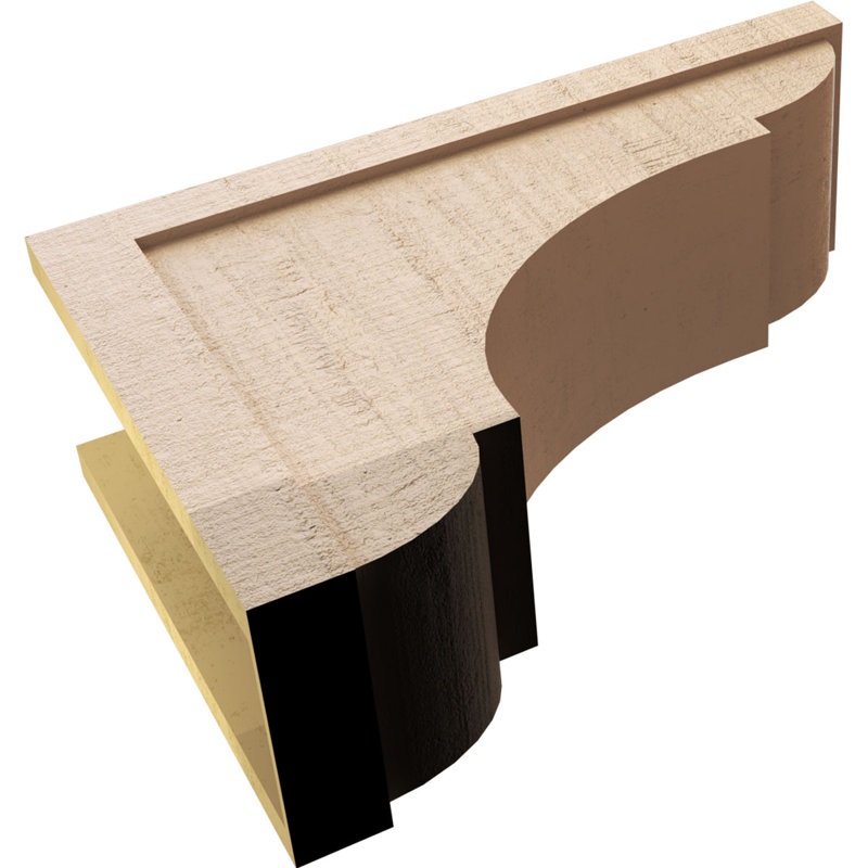 Cèdre Bryant, grain de bois brut TimberThane Corbel, apprêté brun clair, H 22 po x l 11 po x P 33 po