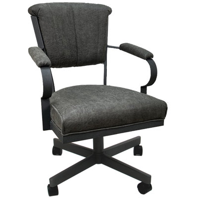 Urial Metal Dining Caster Chair with Arms