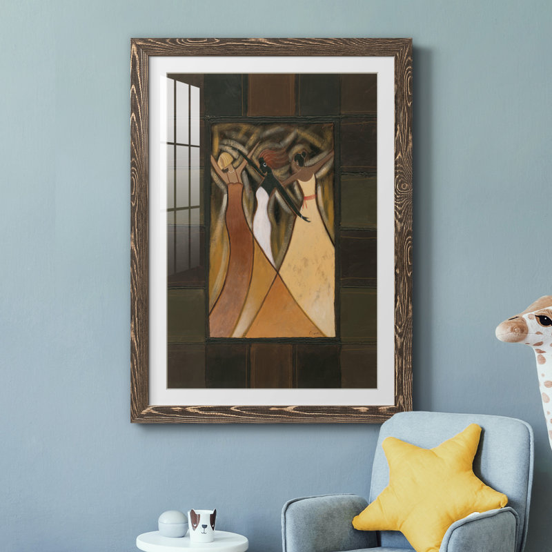 " Divine Grace II ", Walnut Framed Paper, 44" H x 31" W x 1" D