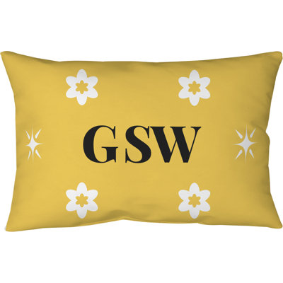 Coussin 14 po x 10 po en polyester filé et doré Golden State