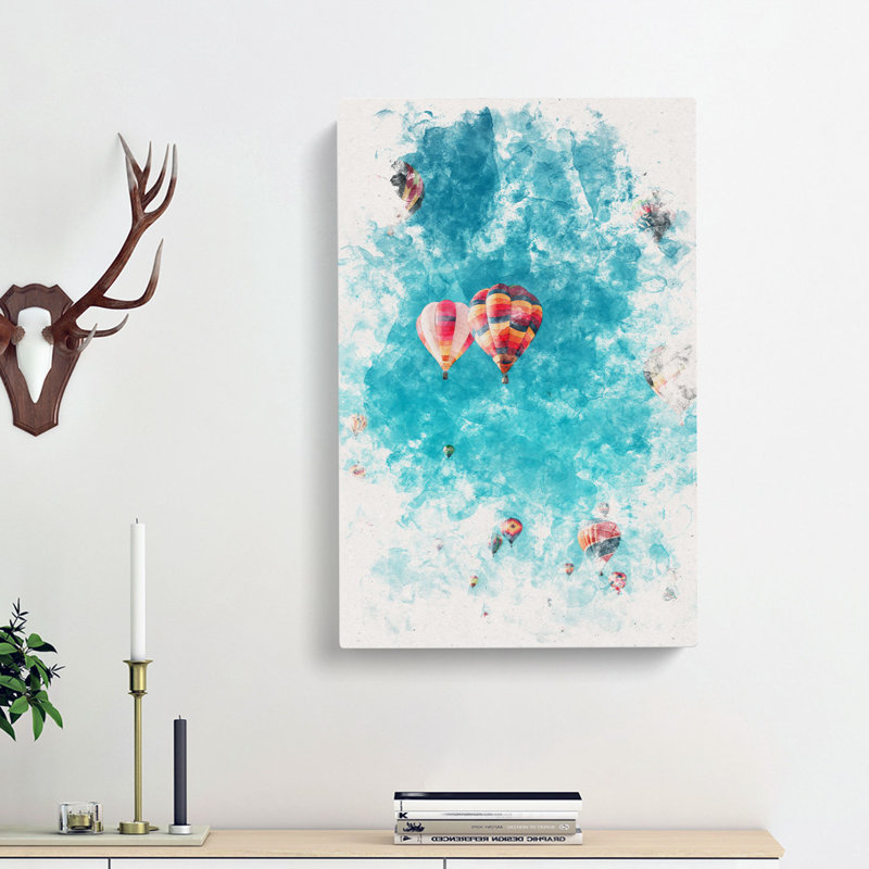 Hot Air Balloons On The Rise - Wrapped Canvas Painting, 60cm H x 40cm W x 3cm D