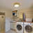 Round Led Flush Mount with Acrylic Pleated Shade