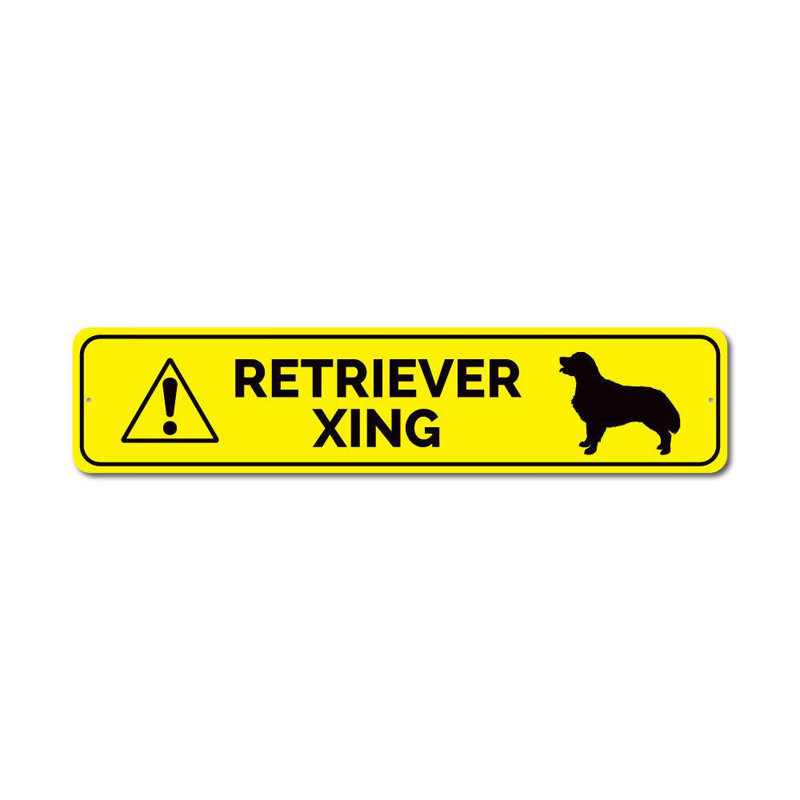 Enseigne en aluminium Retriever Crossing, H 6 po x l 24 po x P 0,06 po