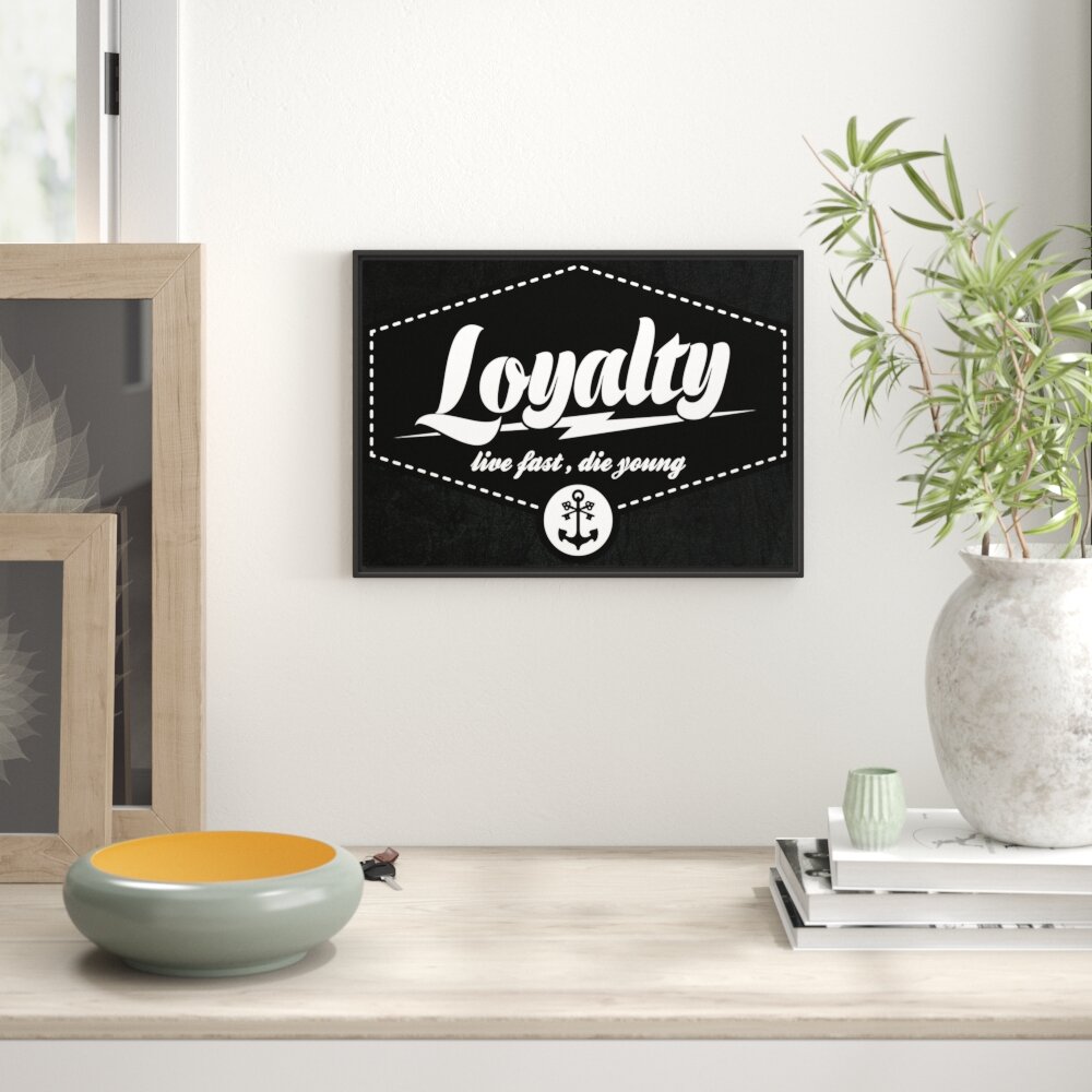 Gerahmtes Wandbild Loyalty schwarz