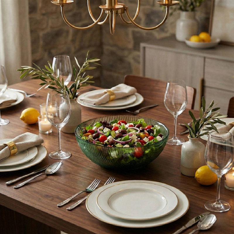 Rebrilliant Glass Salad Bowl