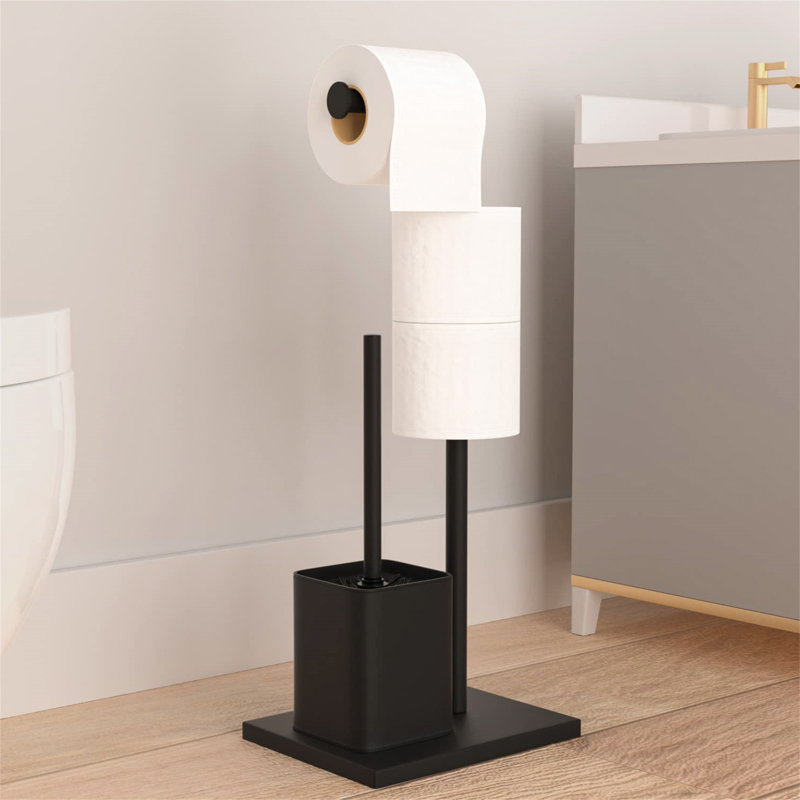 Rizzuto Free -standing Toilet Paper Holder, Black