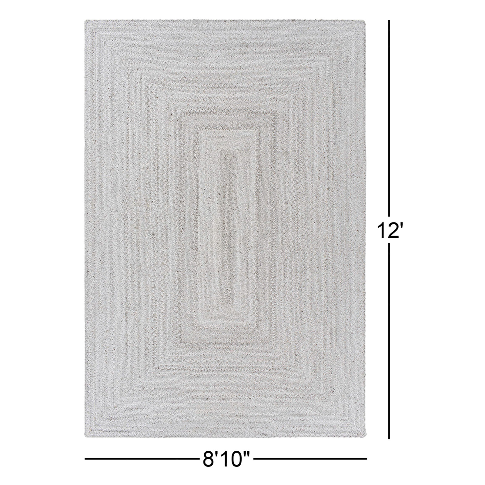 Hinton Cream Hand-Woven Outdoor Rug, Rectangle 8'10" x 12'