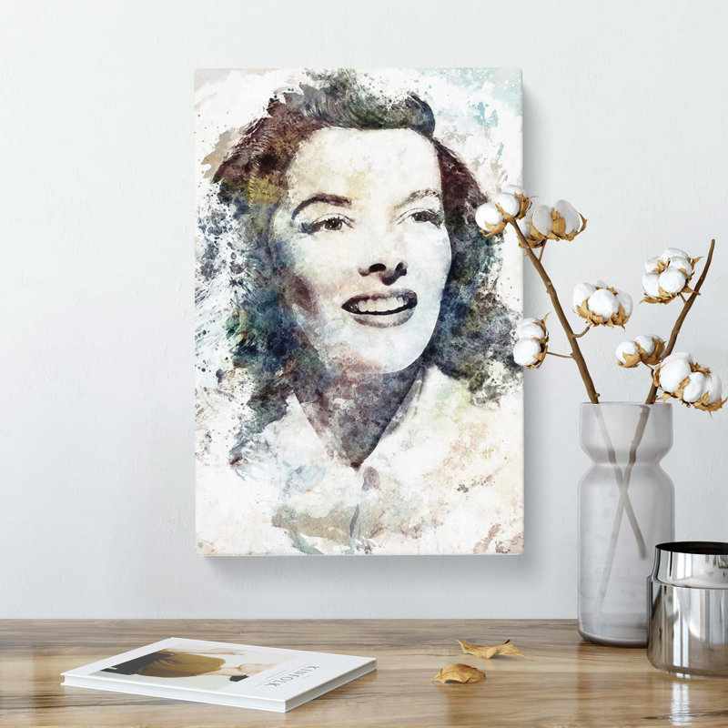 Katherine Hepburn in Abstract - Wrapped Canvas, 76cm H x 50cm W x 3cm D