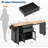 78.3" Rolling Kitchen Island with 2 Stools – Extendable Table, Cabinet, Drawers, Shelves, White Mobile Cart-1284858133