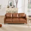 Barton 80.31'' Faux Leather Square Arm Sofa-1904791586