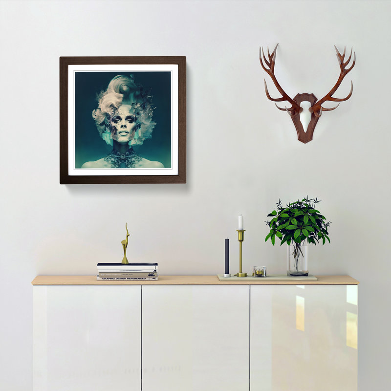 Single Picture Frame Print on Wood, Walnut