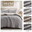 Ensemble de literie en chenille luxueux, taille simple, gris avec envers en sherpa confortable