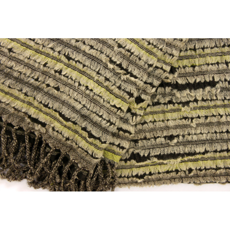 Jeté Ribbon Applique, Gris / Lime