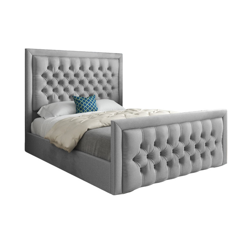 Bessemer Upholstered Bed, Small Single (2'6), Grey