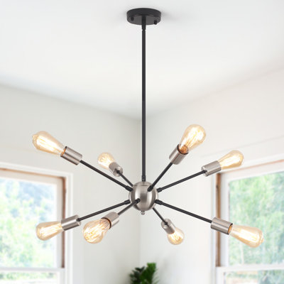 Jamee 8 Light Dimmable Sputnik Sphere Chandelier Modern Farmhouse Chandelier, Kitchen Light Fixtures Pendant