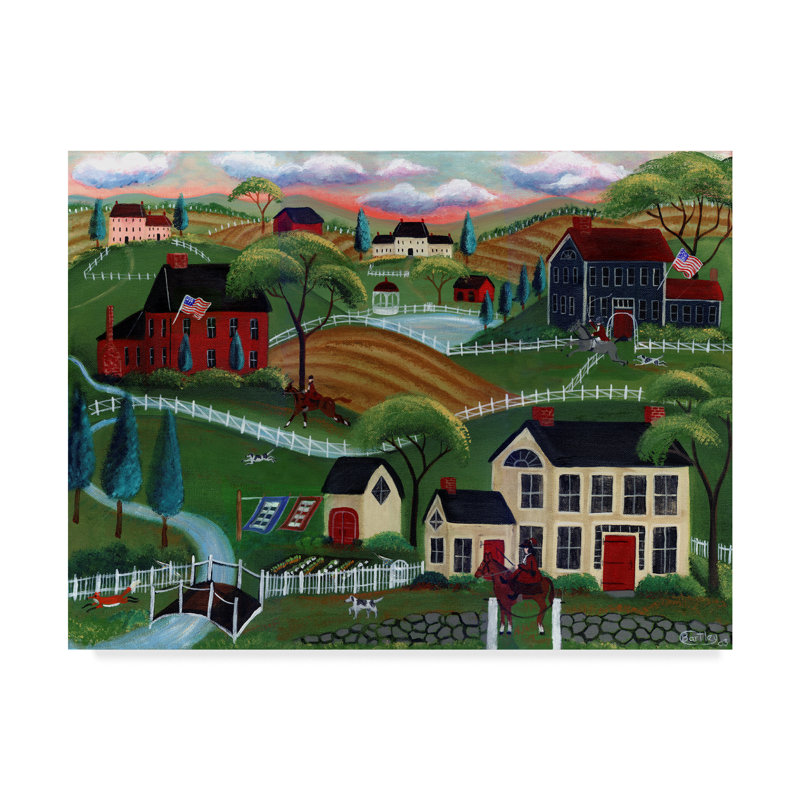 « old english-fox fox run », reproduction d’art sur toile tendue, H 24 po x l 32 po x P 2 po