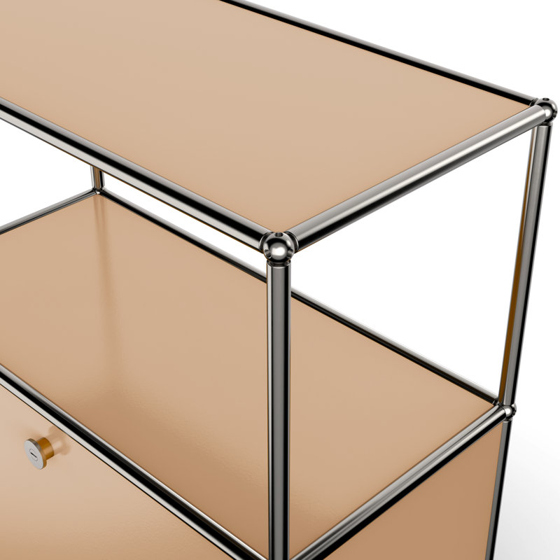 Kupra 29.52'' Wide 2 - Shelf Storage Cabinet, Beige