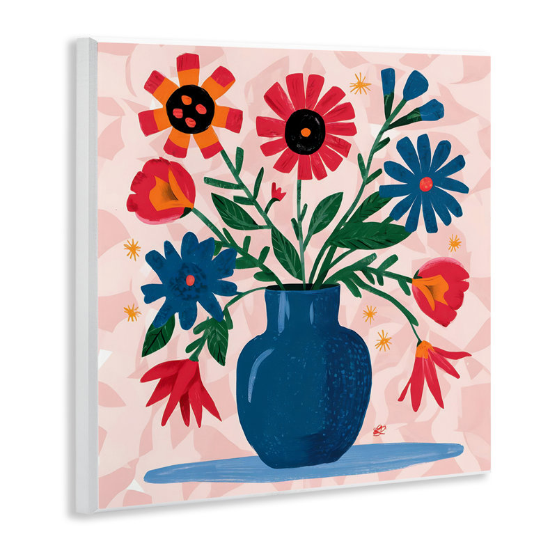  Vibrant Mixed Flowers Wall Plaque Art by LSR Design Studio