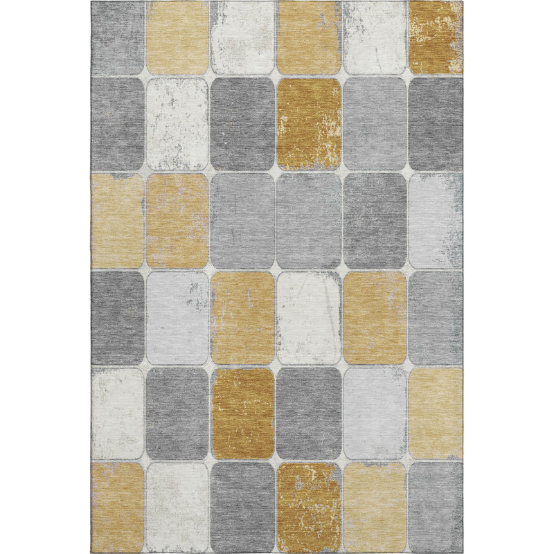 Premium Machine Washable Tiana Geometric Rug, Rectangle 5' x 7'6"