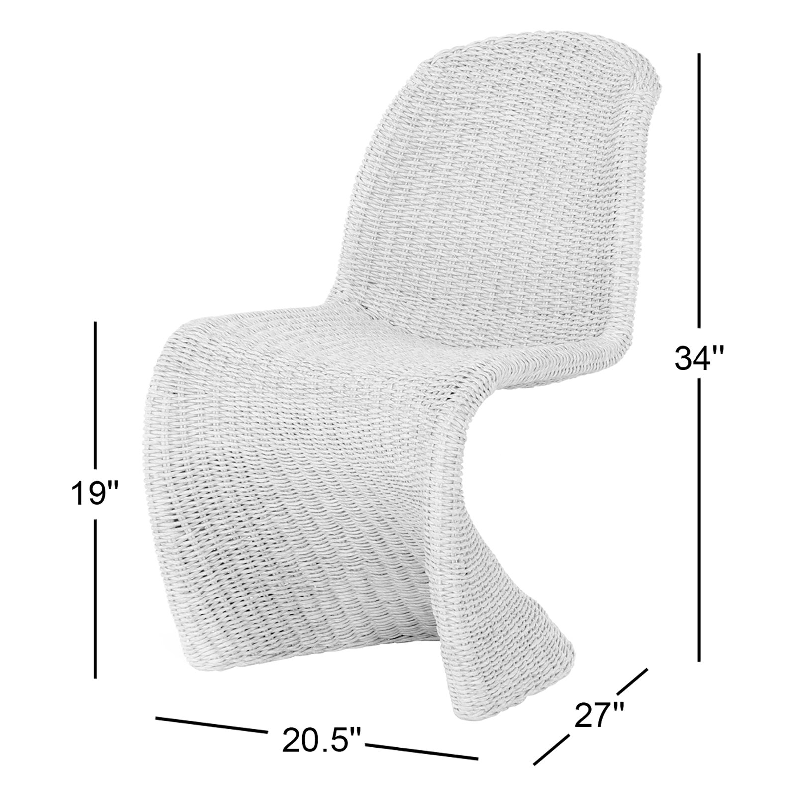 Daughtery Wicker Dining Side Chair, Tanned Weave