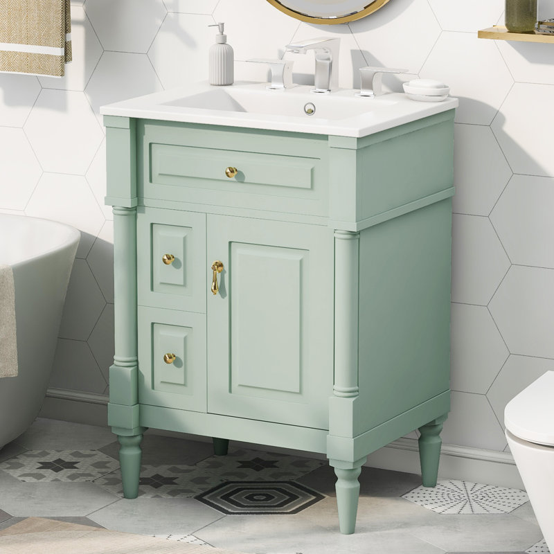 Bathroom Vanity With Sink, Green