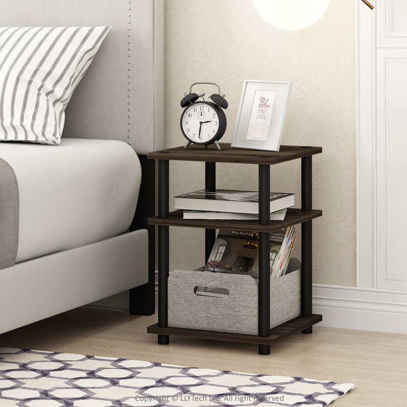Aracelli End Table, Columbia Walnut, Black