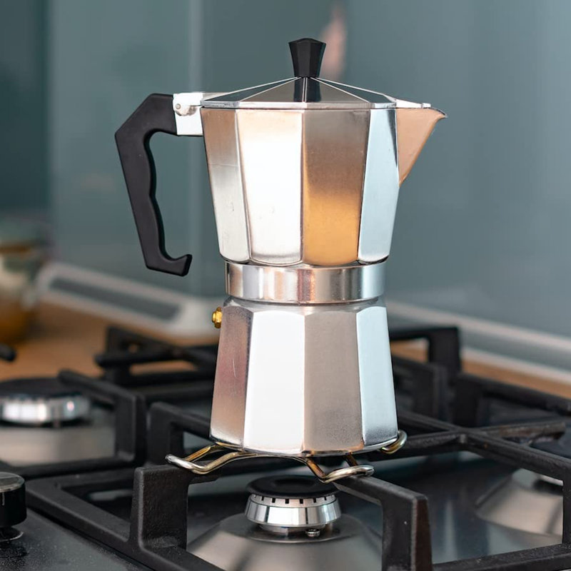 Italian aluminum moka pot European coffee utensils, octagonal moka coffee pot