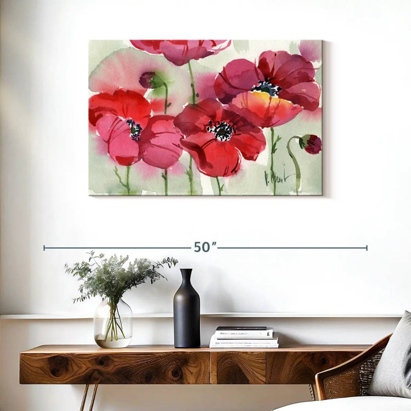 Coquelicots frais Harnek, H 24 po x l 36 po