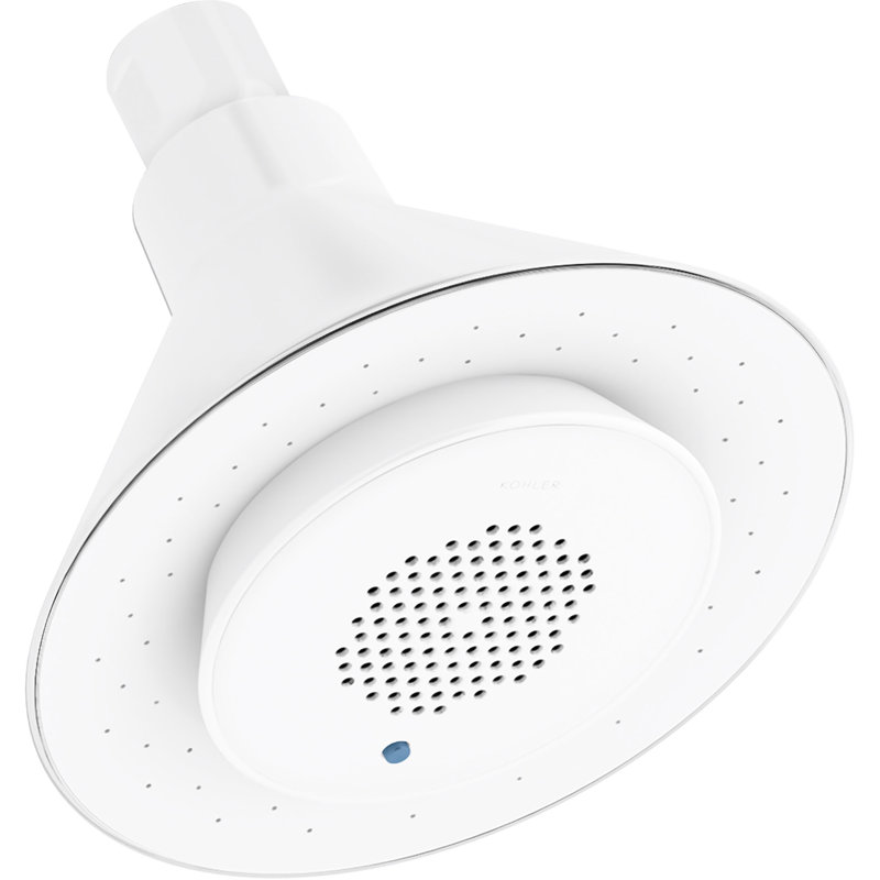 Moxie 1.75 Gpm Single-Function Showerhead With Wireless Speaker, White