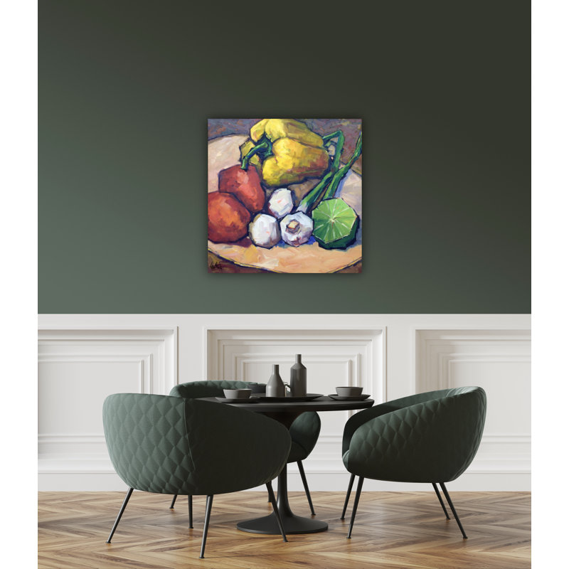 Peppers, Limes & Mushrooms By John Beard - Gallery Wrapped Canvas Print Print by John Beard, 22'' H x 22'' W x 3" D
