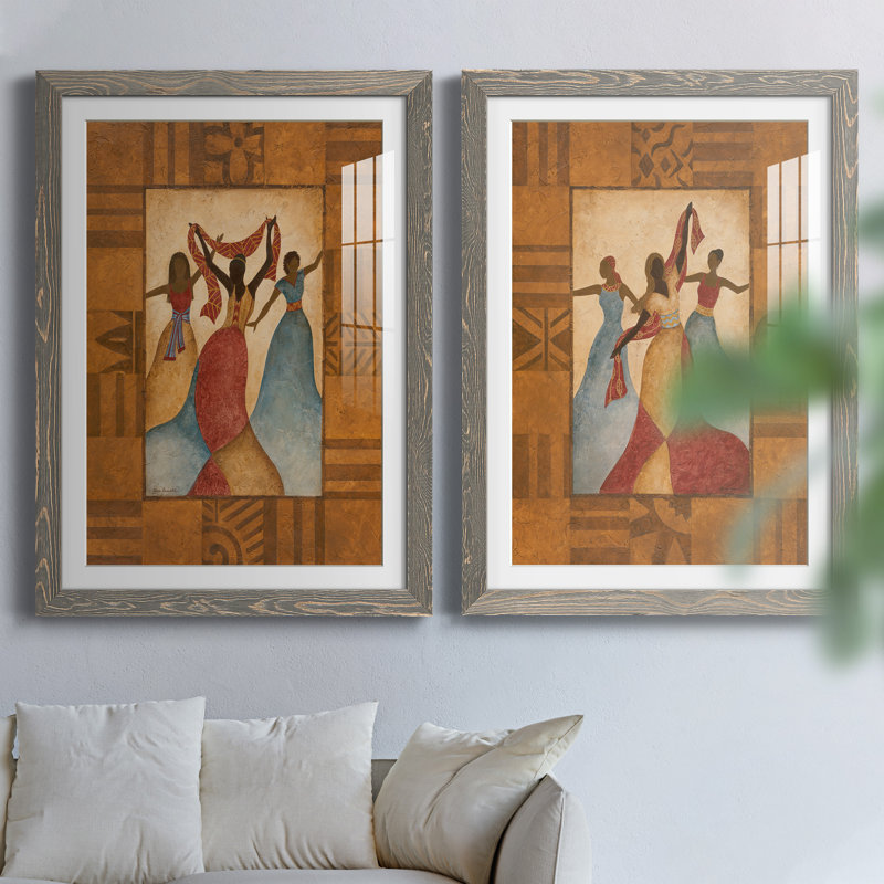 Rhythme - ensemble de 2 peintures encadrées, H 31,5 po x l 47 po x P 1,5 po, Encadré gris