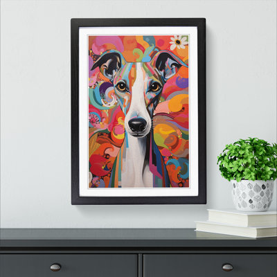Whippet Modern Art - Framed Print