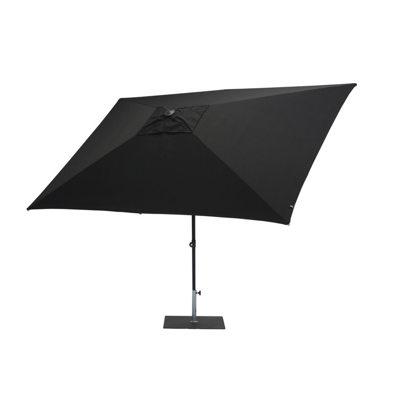 Arthos 300 cm W X 200 cm D Rectangular Market Parasol with Manual Lift, Black