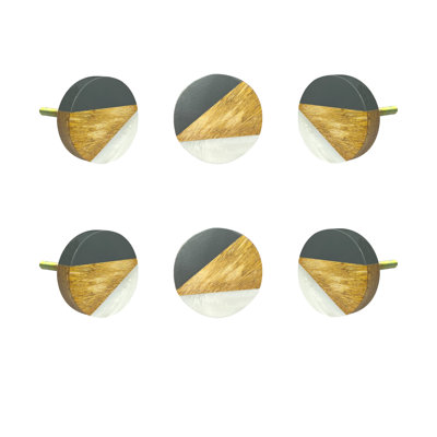 Grey wooden Mop knob