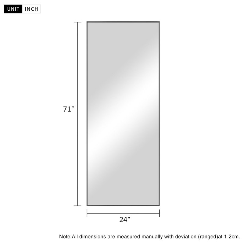 Miroir pleine grandeur Adhvika, Noir, 70,2 po x 23,4 po