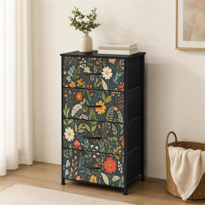 Commode à 4 tiroirs pour chambre à coucher colorée Wildflower