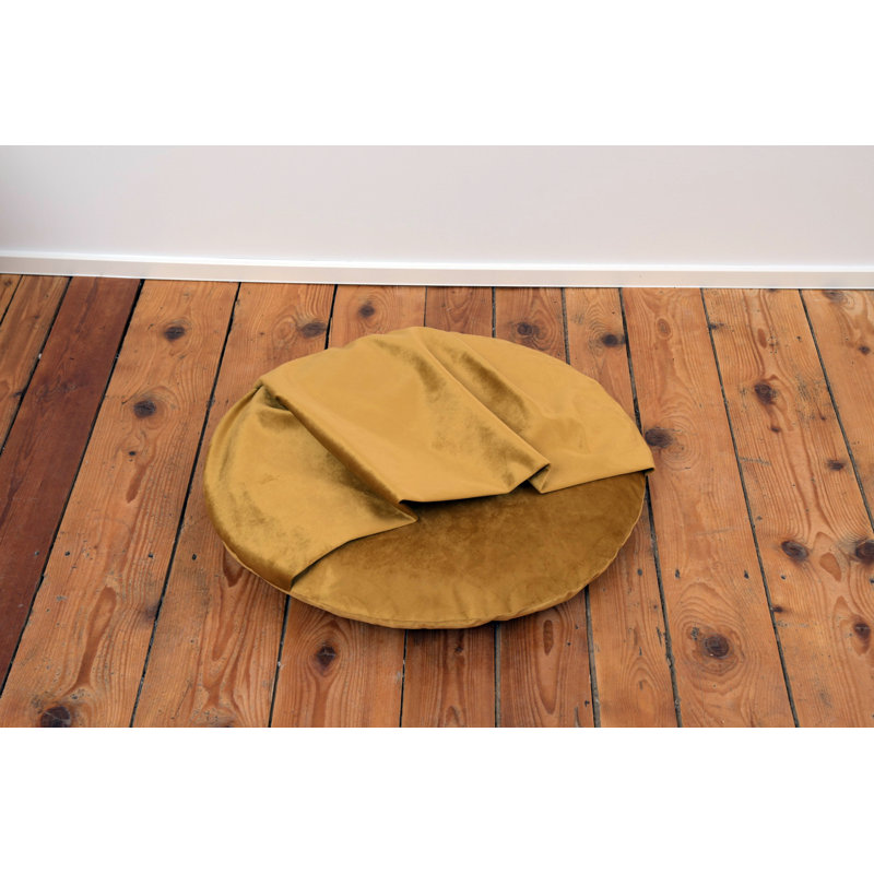 Zainab Polyester Pet Bed, Medium (43cm W x 43cm D x 20cm H), Mustard