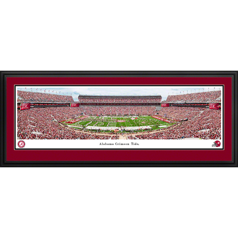 Alabama Football, impression panoramique, H 18 po x l 44 po x P 1,38 po, Cadre noir