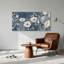 Ensemble de 1 tableau mural floral bleu sur toile-129276875-129276872