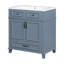 Armoire de salle de bain autoportante en bois massif + panneau de fibres à densité moyenne + lavabo en résine Nicala-425236492