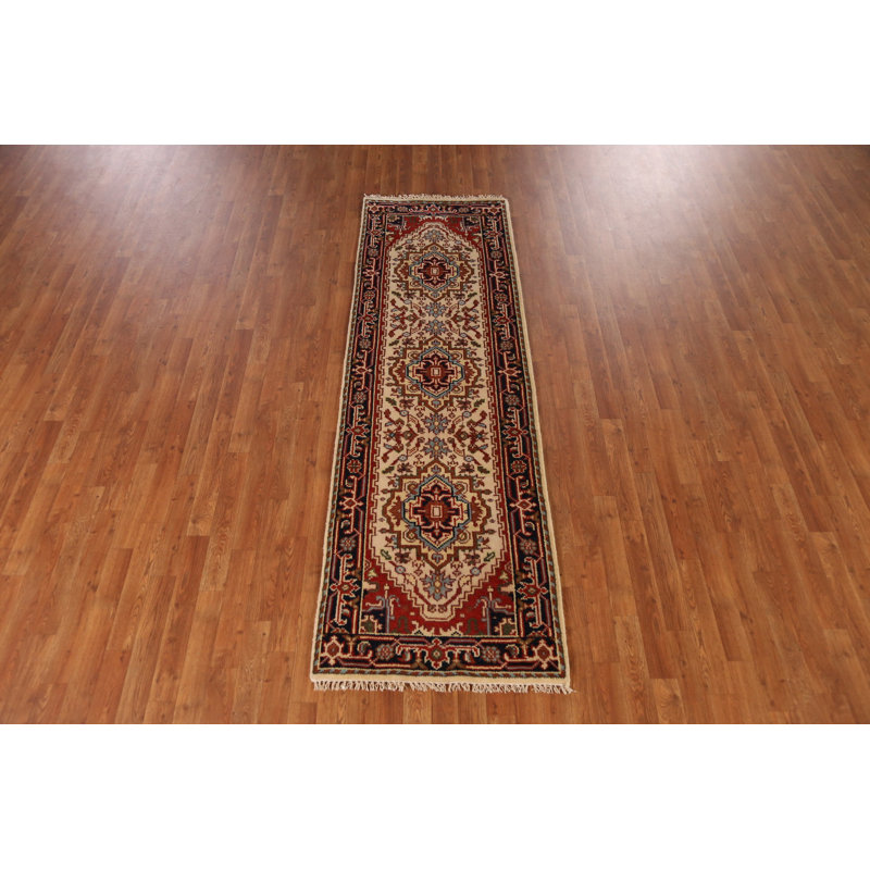 Tapis de couloir indien ivoire 3x8