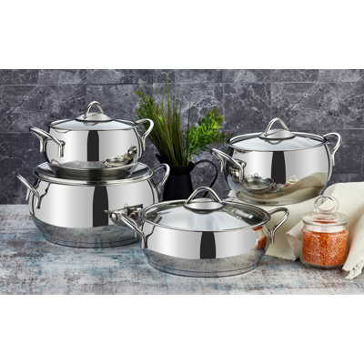 Elora 8 - Piece Stainless Steel Cookware Set