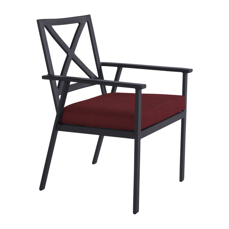 Marin Outdoor Dining Armchair, Graphite, Flagship Stone Sunbrella®